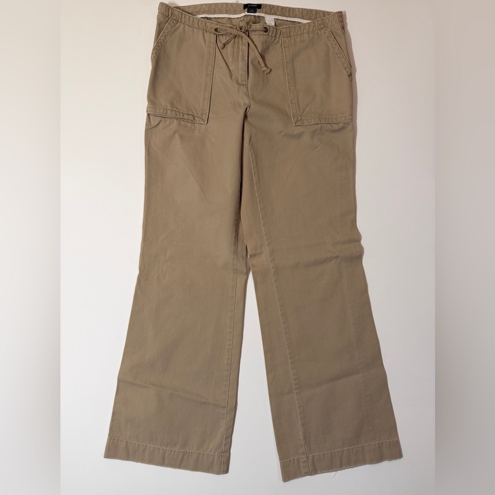 J. Crew Beige Drawstring Wide Leg Khaki Pants